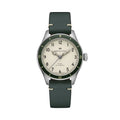 Khaki Aviation Pilot Pioneer Auto 38mm - White on Green Leather Strap