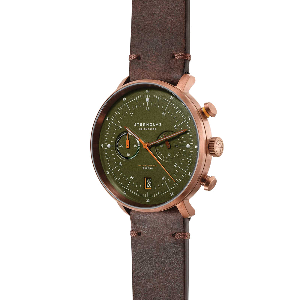 Hamburg Mecha-Quartz Chrono 42mm - Green on Leather Strap