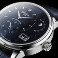 PanoMaticLunar Platinum Automatic Limited Edition 40mm - Blue on Leather Strap
