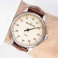 №01 43mm - Ivory on Leather Strap