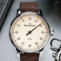 №01 43mm - Ivory on Leather Strap