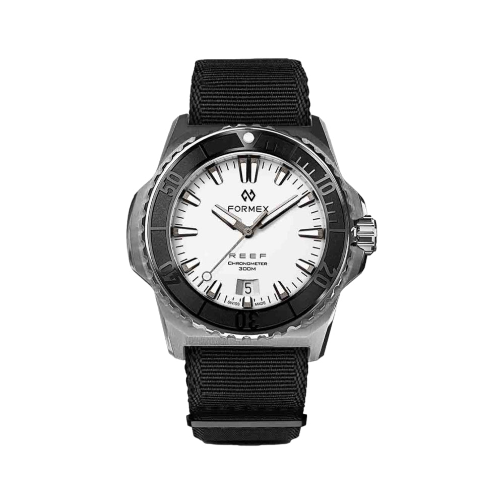 Baby REEF Automatic Chronometer COSC 300M White Dial, 39.5 mm