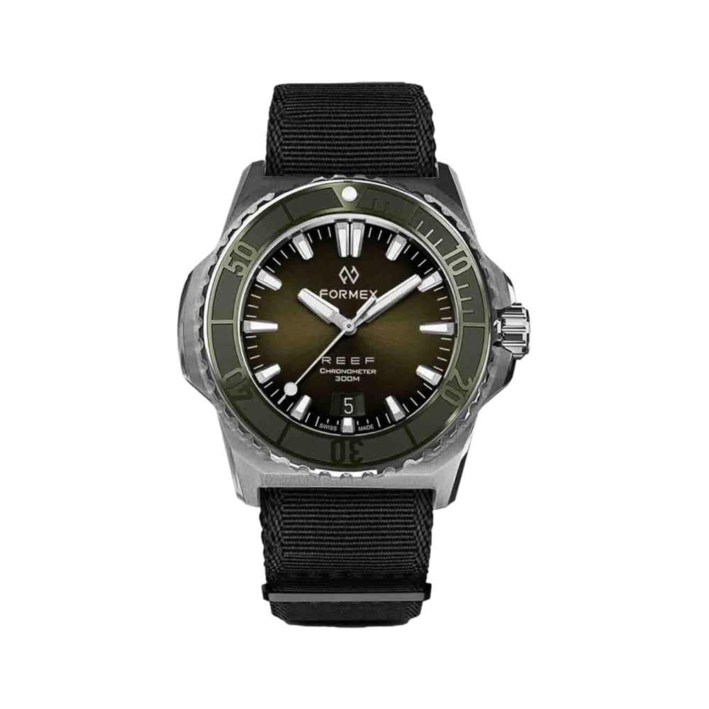 Baby REEF Automatic Chronometer COSC 300M Green Dial, 39.5 mm