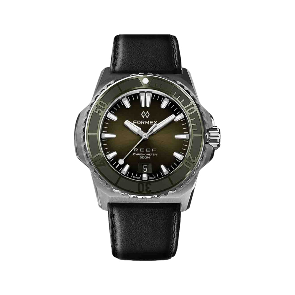 Baby REEF Automatic Chronometer COSC 300M Green Dial, 39.5 mm