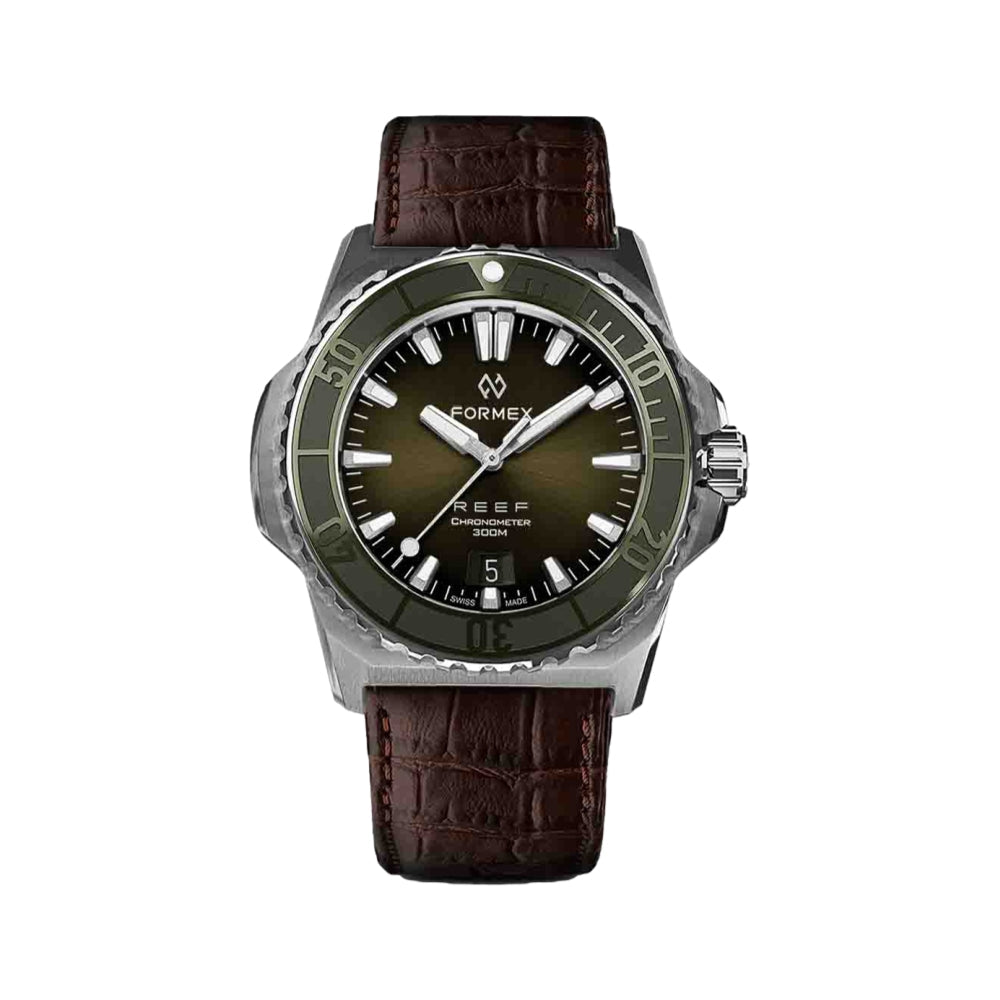 Baby REEF Automatic Chronometer COSC 300M Green Dial, 39.5 mm