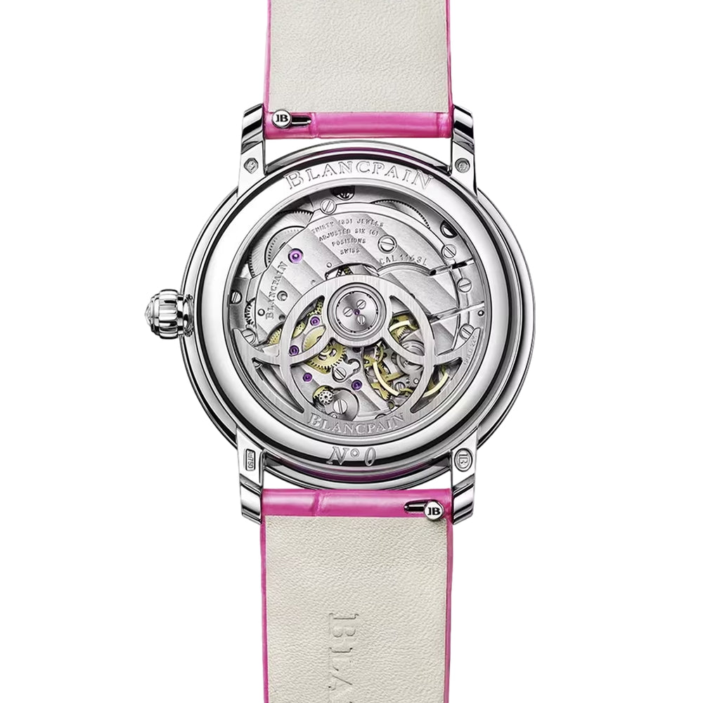 Ladybird Colors Phases de Lune 34.9mm - White Mother of Pearl w/ Diamonds on Leather Strap