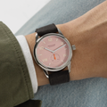 Club Campus Glass Back 38.5mm - Rose on Leather Strap