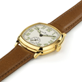 American Classic Cushion Mechanical PVD Gold-Tone 34mm - Beige on Leather Strap