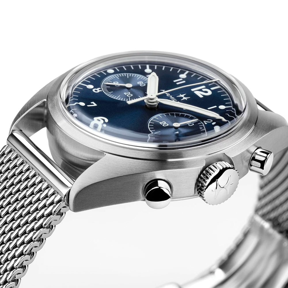 Khaki Aviation Pilot Pioneer Mechanical Chrono 40mm - Blue on Bracelet