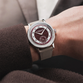 Millesime Small Seconds Tuxedo Dial 39mm - Red on Leather Strap