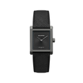 Rivanera Piccolo Guillochè 33mm - Black on Rubber Strap w/ Additional Strap