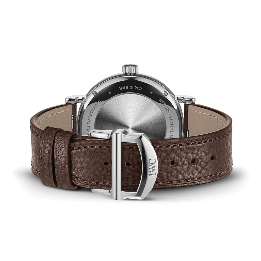 Portofino Pointer Date 39mm - Silver-Plated on Leather Strap