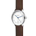 Naos Automatic 38mm - White on Dark Brown Leather Strap