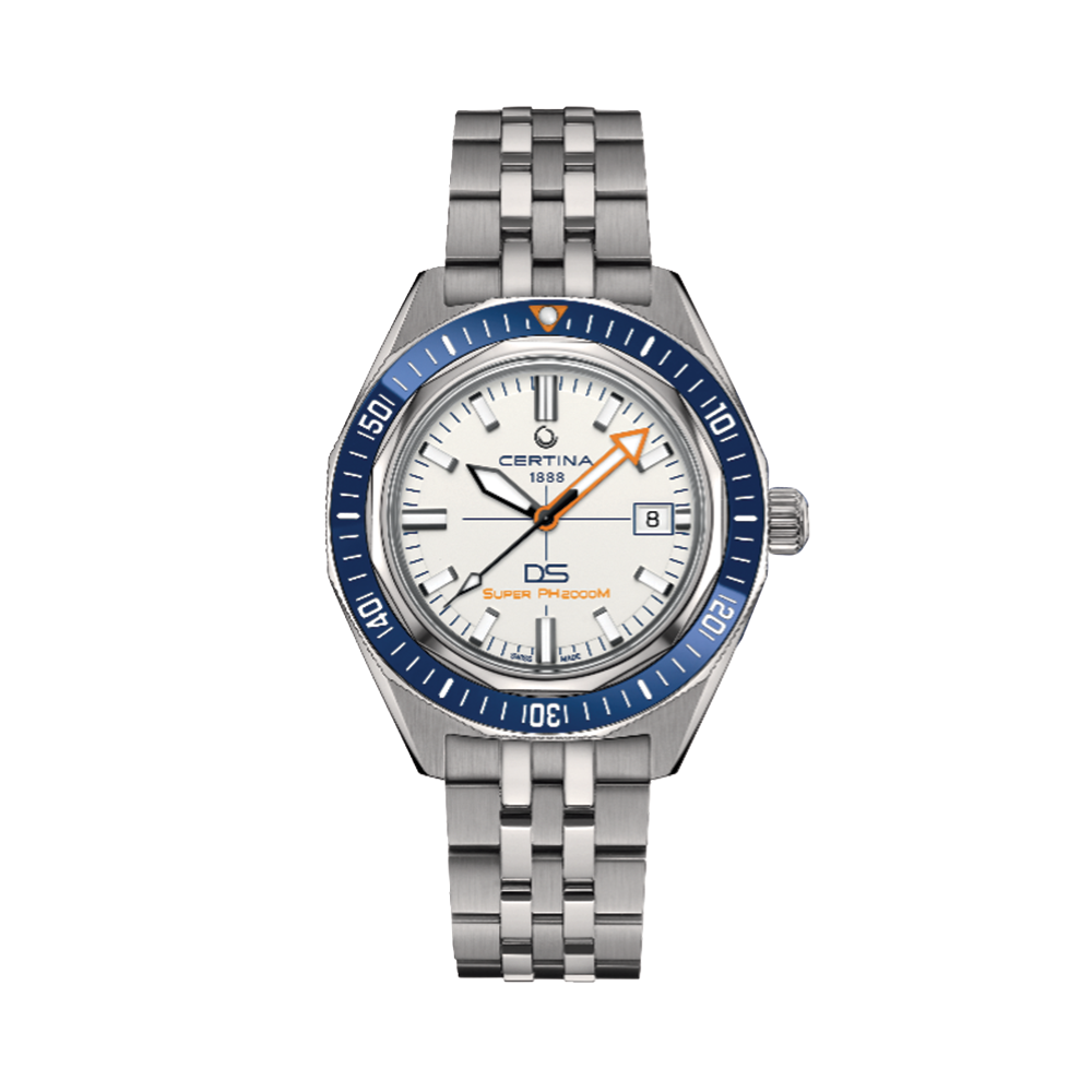 DS Super PH2000M 43mm - White on Bracelet w/ Additional Fabric