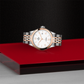 1926 Rose Gold Two-Tone 28mm - White on Bracelet