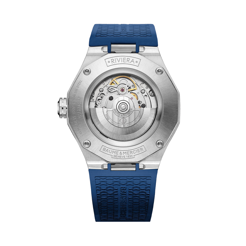 Riviera 10619 Automatic Date 42mm - Blue on Rubber Strap