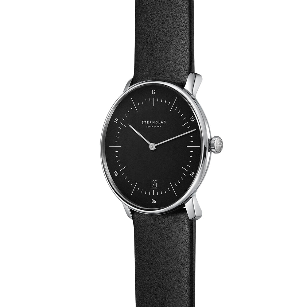 Naos Quartz 38mm - Black on Leather Strap