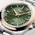 Conquest Pink Gold Bezel 30mm - Green on Bracelet