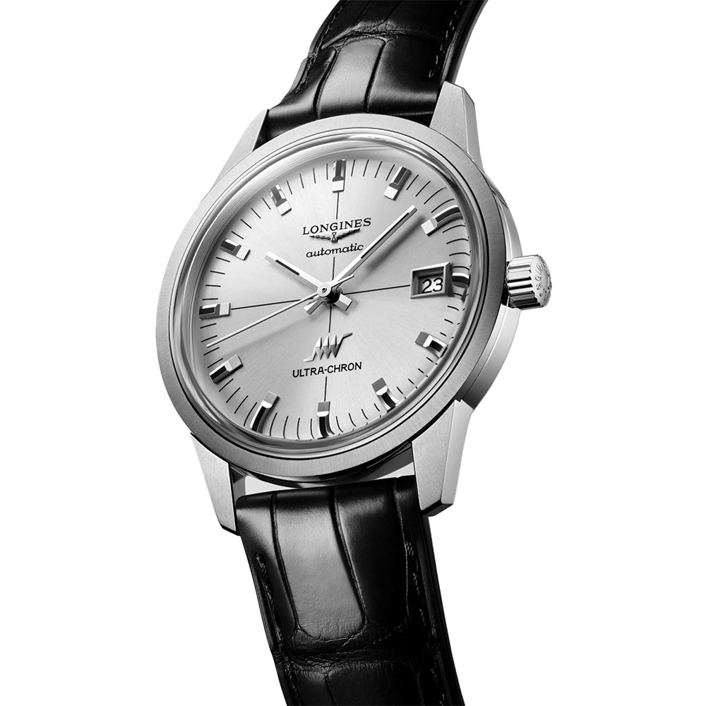 Ultra-Chron Classic 37mm - Silver on Leather Strap