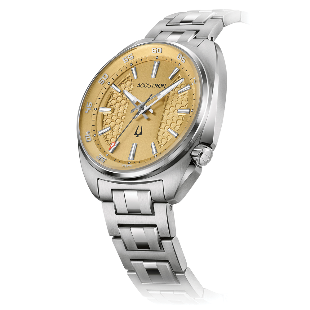 Elevation 39mm Champagne on Bracelet watch with gold champagne dial and silver stainless steel bracelet