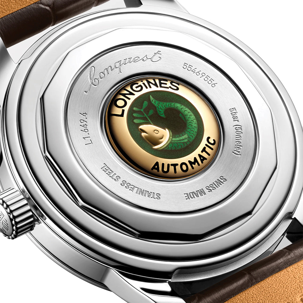 Conquest Heritage 38mm - Brown on Leather Strap