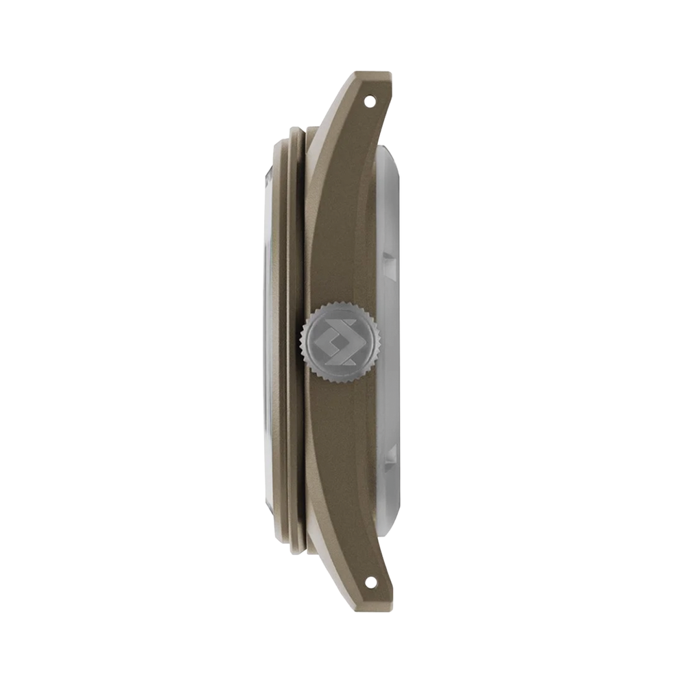 Sector II Field Titanium FDE 38mm - Brown on Rubber Strap