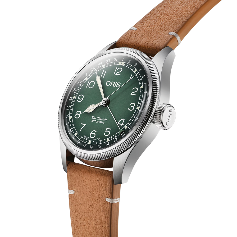 Big Crown X Cervo Volante 38mm - Green on Leather Strap