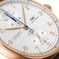 Portugieser Chronograph 18K 5N Gold Case 41mm - Silver-Plated on Leather Strap
