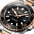 HydroConquest Quartz Red PVD Two-Tone 42mm - Black on Bracelet