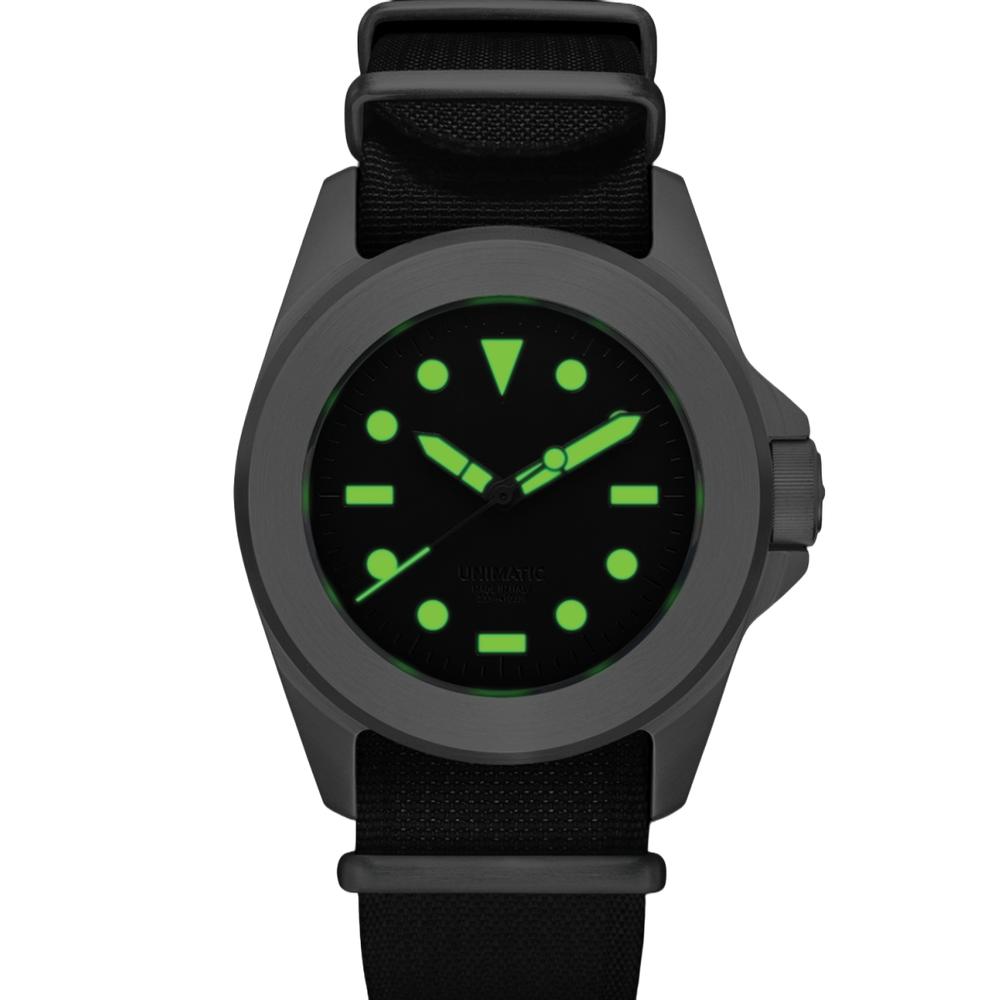 Modello Quattro U4-AEB Limited Edition 40mm - Black on Fabric Strap w/ Additional Fabric Strap