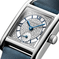 Mini DolceVita Quartz 29mm - Snow-Set, White, Mother-of-Pearl on Leather Strap