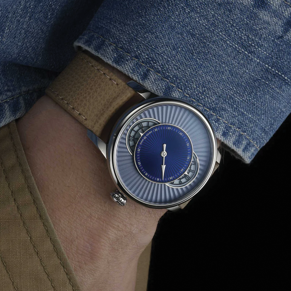 Le Régulateur Esprit Flinqué Limited Edition 39mm - Blue on Leather Strap