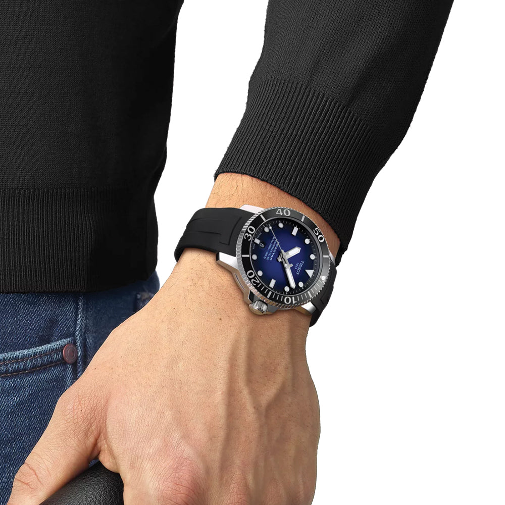 Seastar 1000 Powermatic 80 43mm - Blue on Rubber Strap