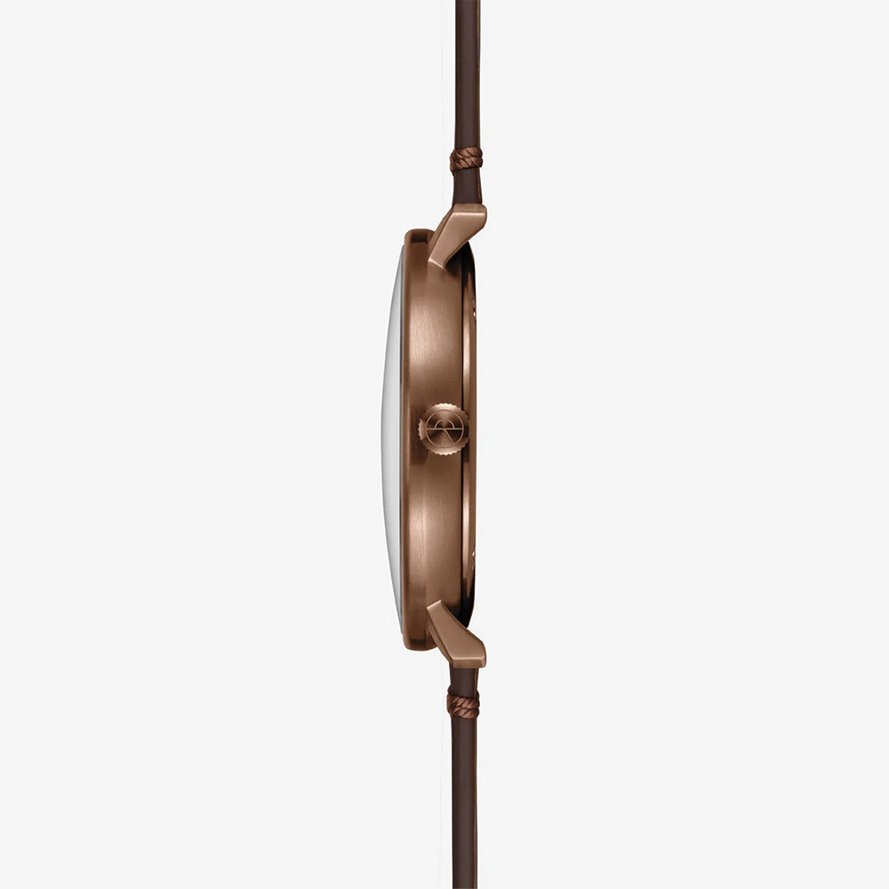 Hamburg Quartz Bronze 42mm - Blue on Leather Strap