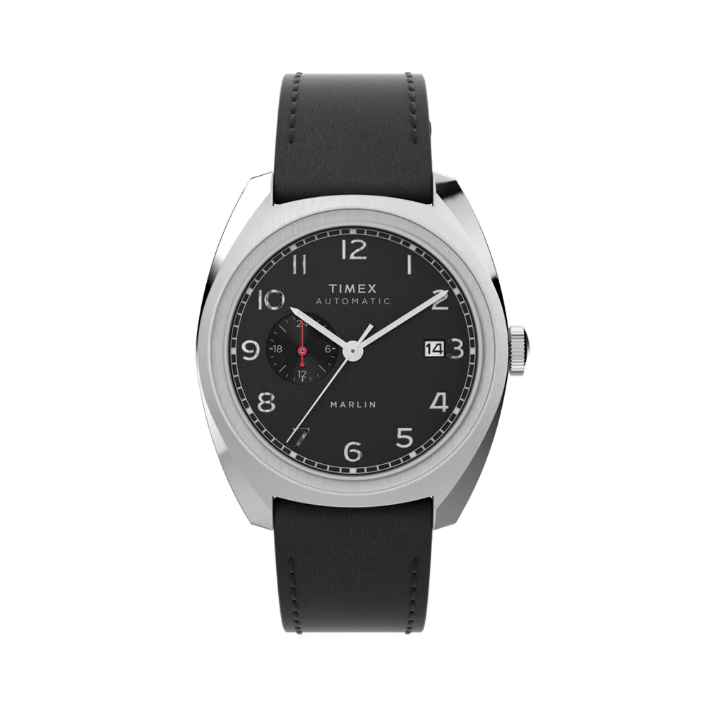 Marlin® Sub-Dial Automatic 39mm - Black on Leather Strap