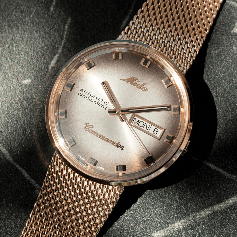 Commander Shade Rose Gold PVD 37mm - Silver on Bracelet