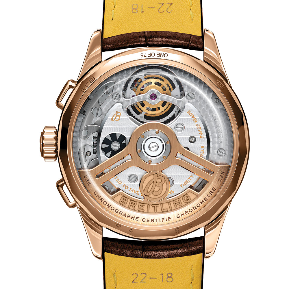 Premier B21 Chronograph Tourbillon Limited Edition Red Gold 42mm - Blue on Leather Strap