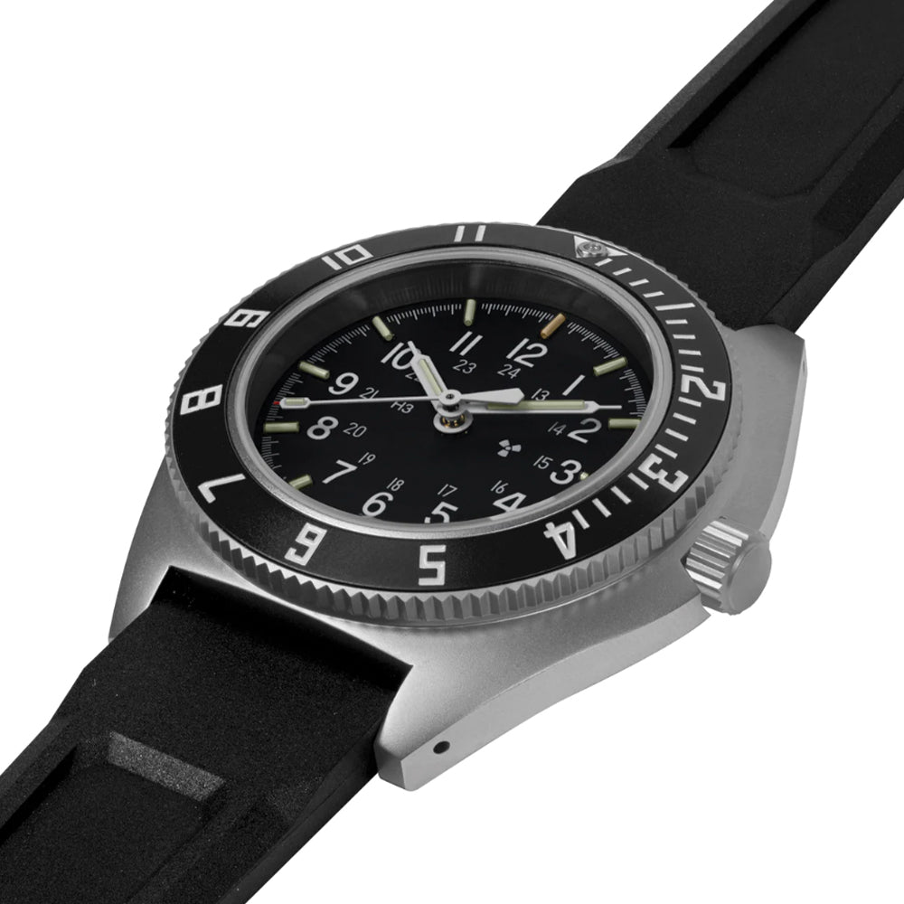 SSNAV No Date 41mm - Black on Rubber Strap