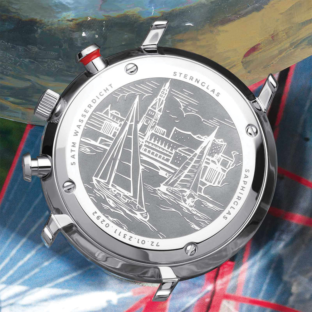 Hamburg Mecha-Quartz Chrono 42mm - Silver on Leather Strap