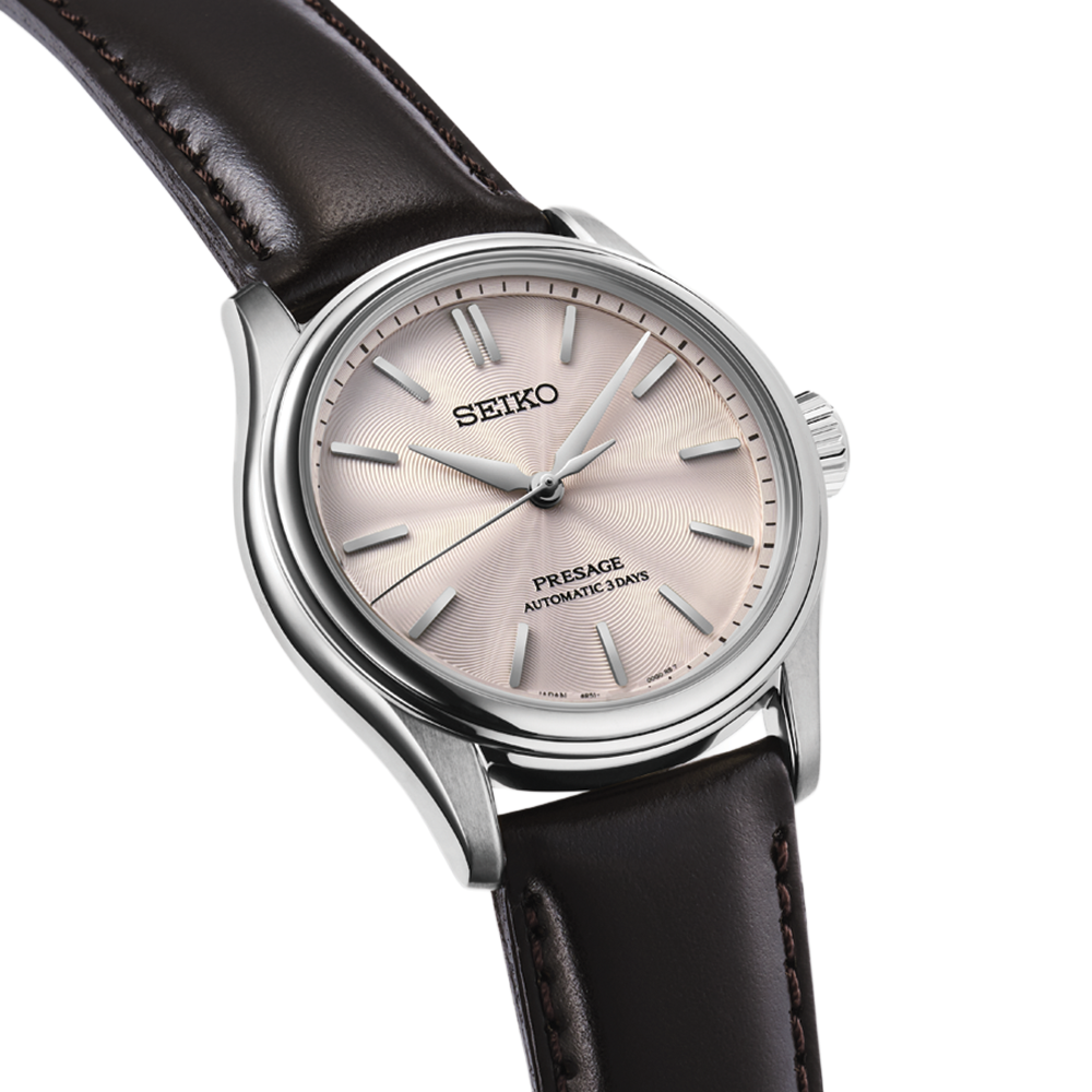 HCC003 Presage Classic Series 38mm - Pink on Leather Strap