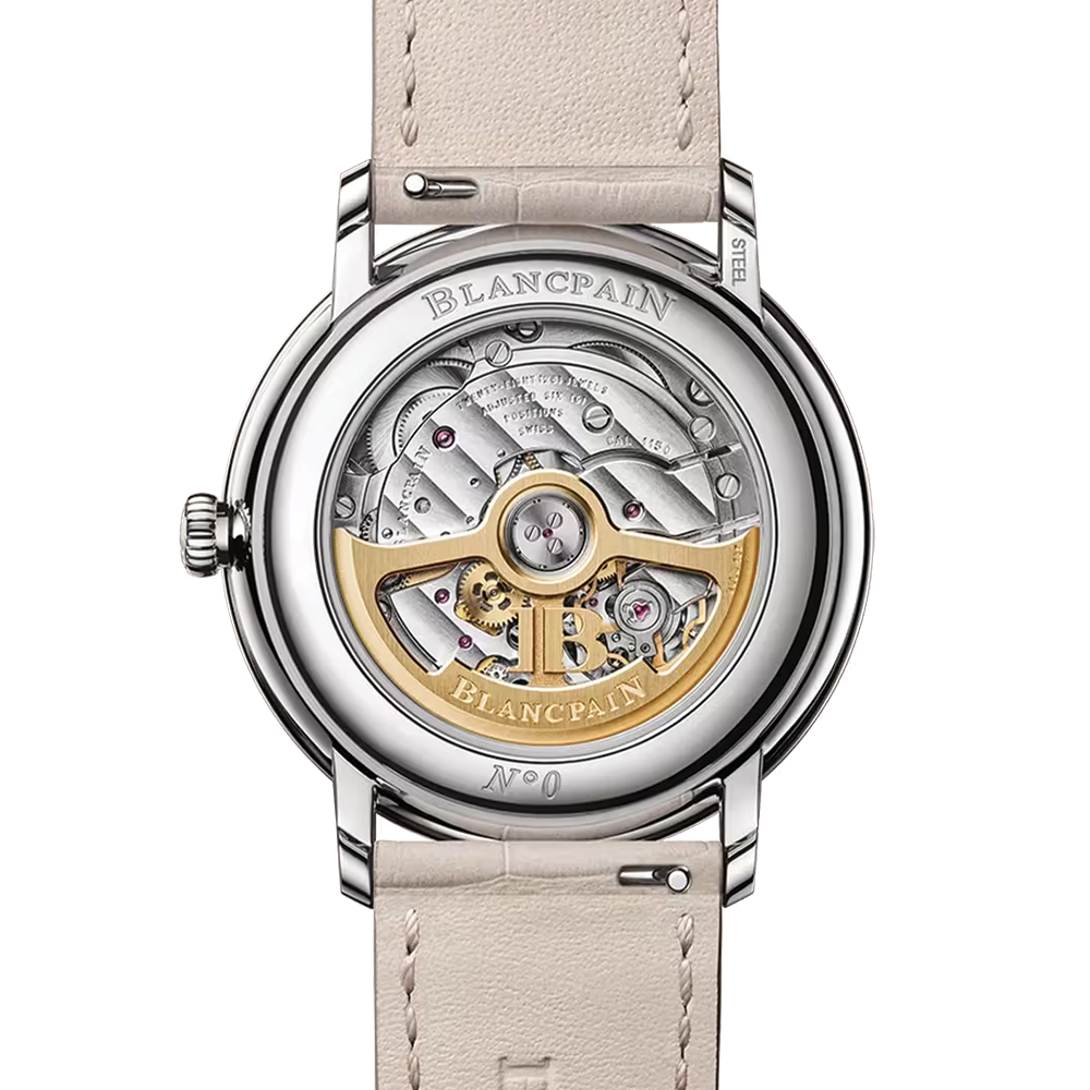 Villeret Ultraplate 38mm - Gold-Toned Opaline on Leather Strap