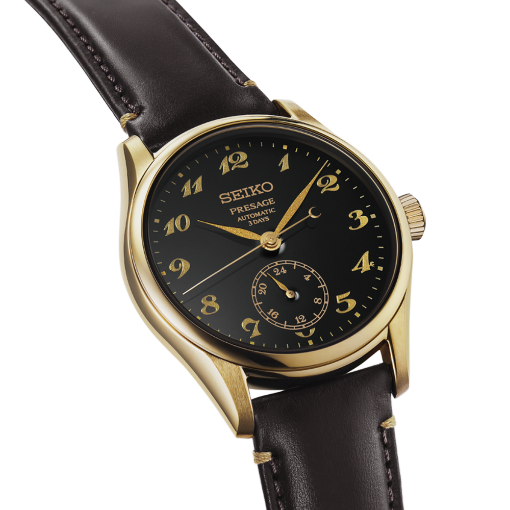 HCC006 Presage Classic Yellow Gold PVD 39.6mm - Black on Leather Strap