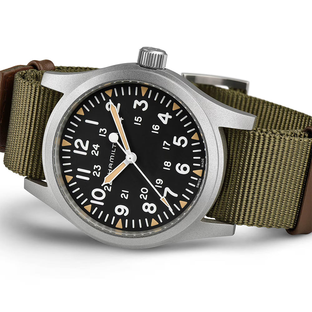 Khaki Field Mechanical 42mm - Black on Textile Strap