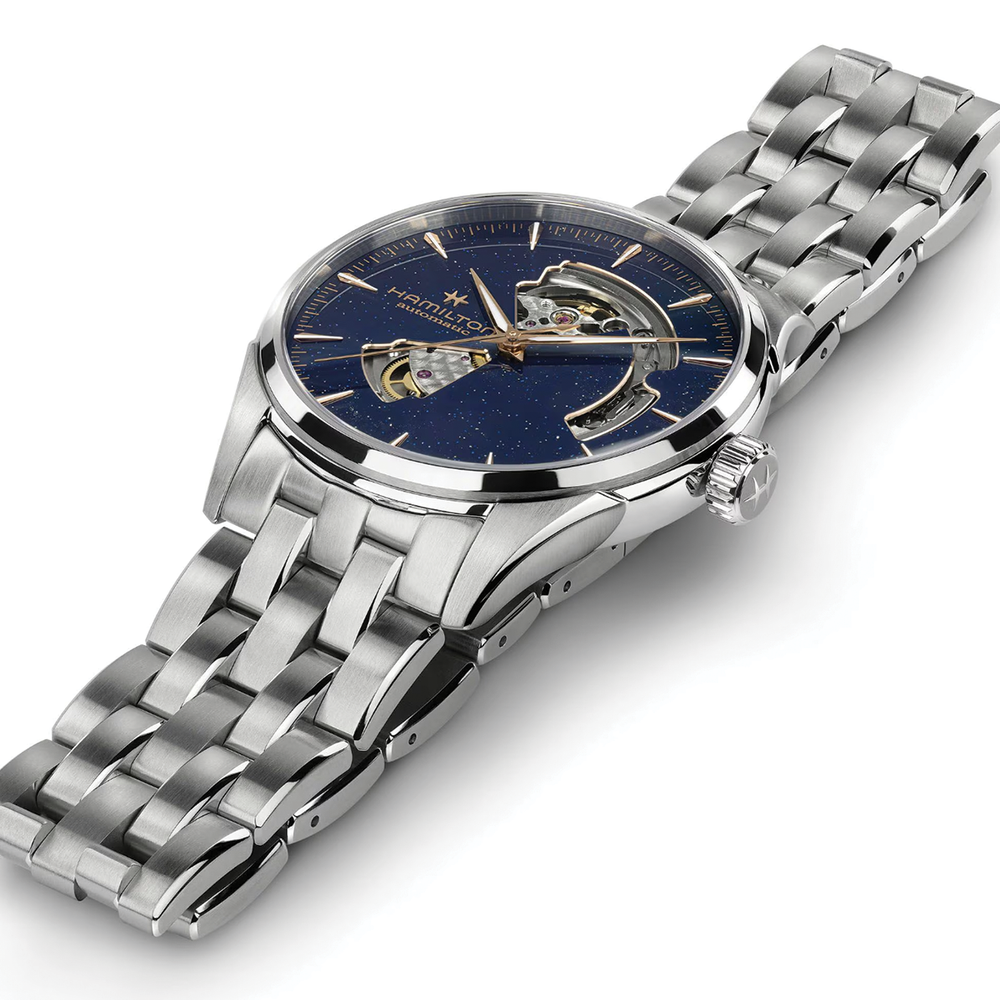 Jazzmaster Open Heart Auto 42mm - Blue on Bracelet