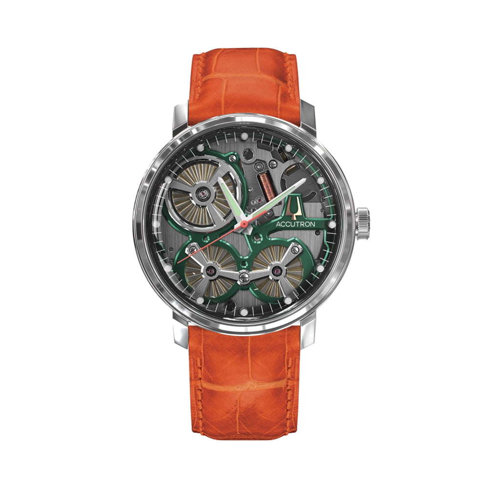 Spaceview 2020 43.5mm - Smoke Grey on Orange Alligator Strap