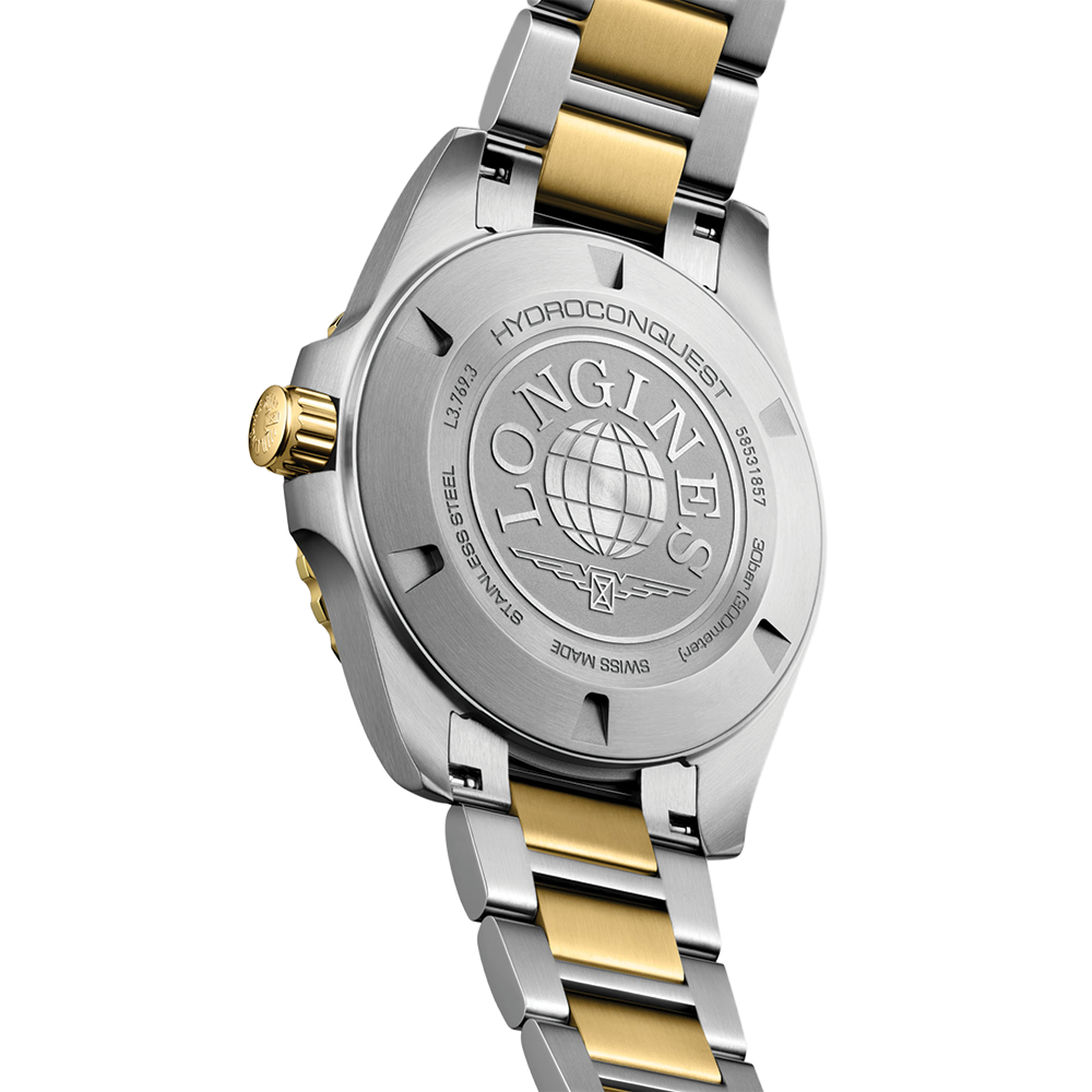 HydroConquest Quartz Yellow PVD Two-Tone 42mm - Black on Bracelet