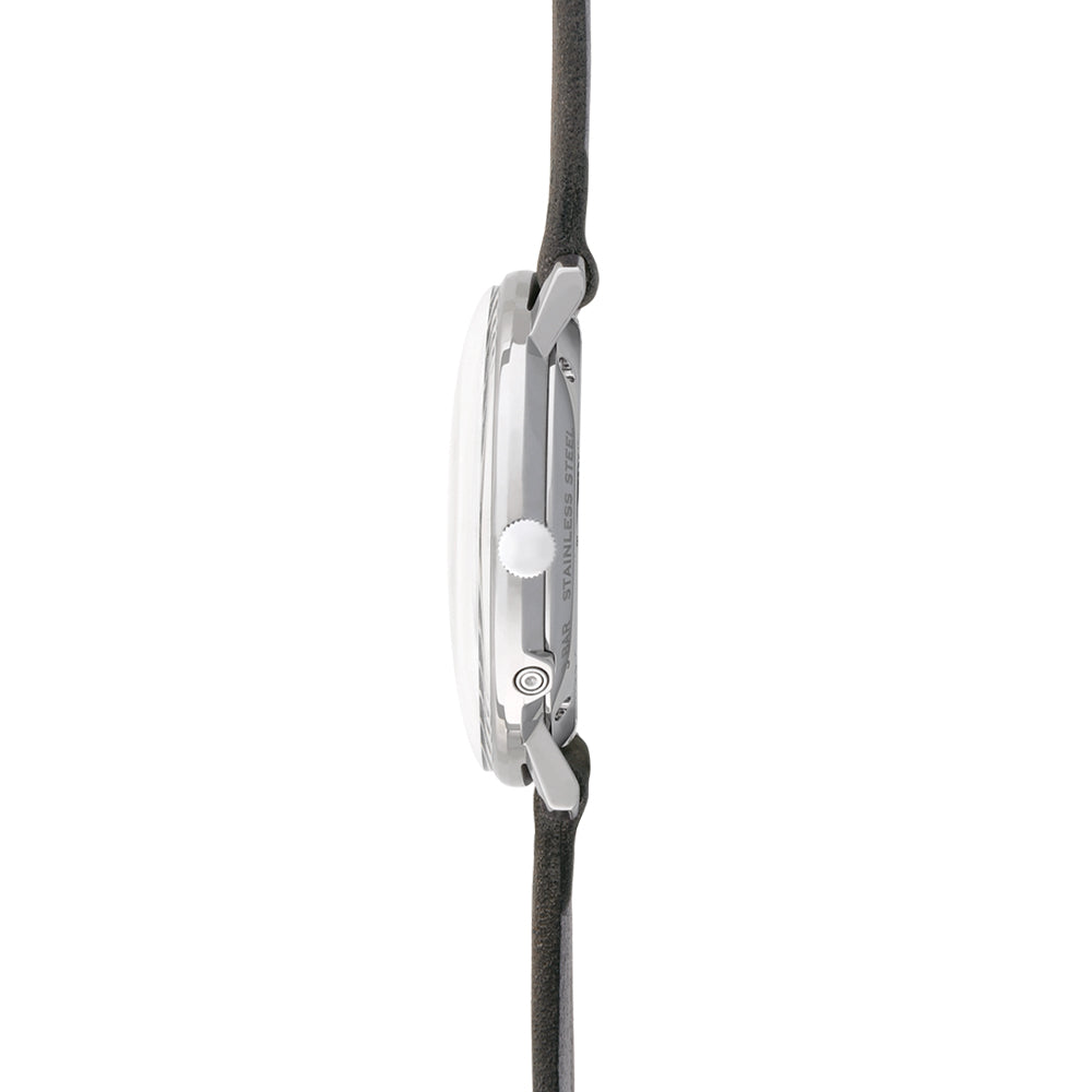 Max Bill MEGA Solar Titanium 38mm - Grey on Leather Strap