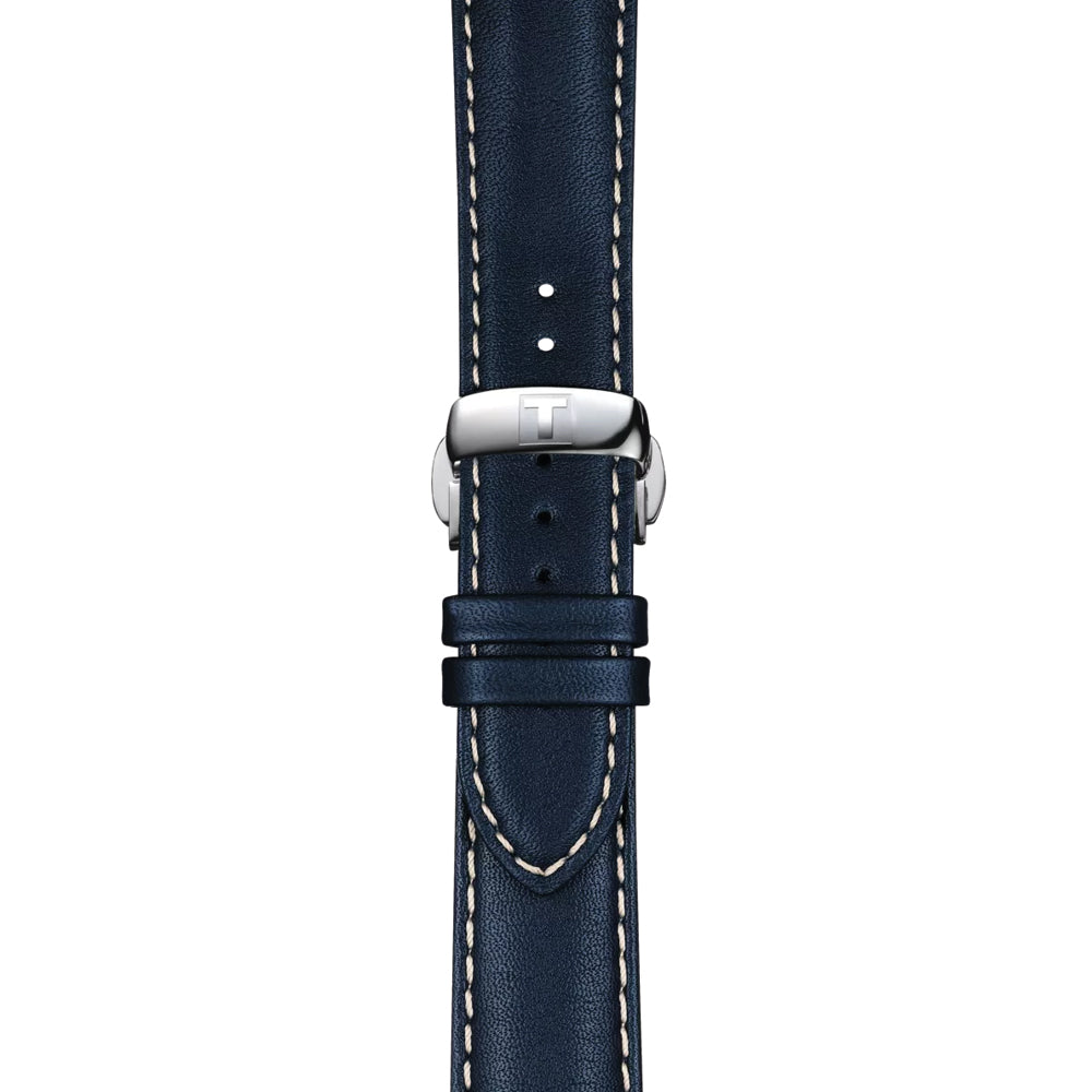 Gentleman Powermatic 80 Silicium Solid 18K Gold Bezel 40mm - Blue on Leather Strap