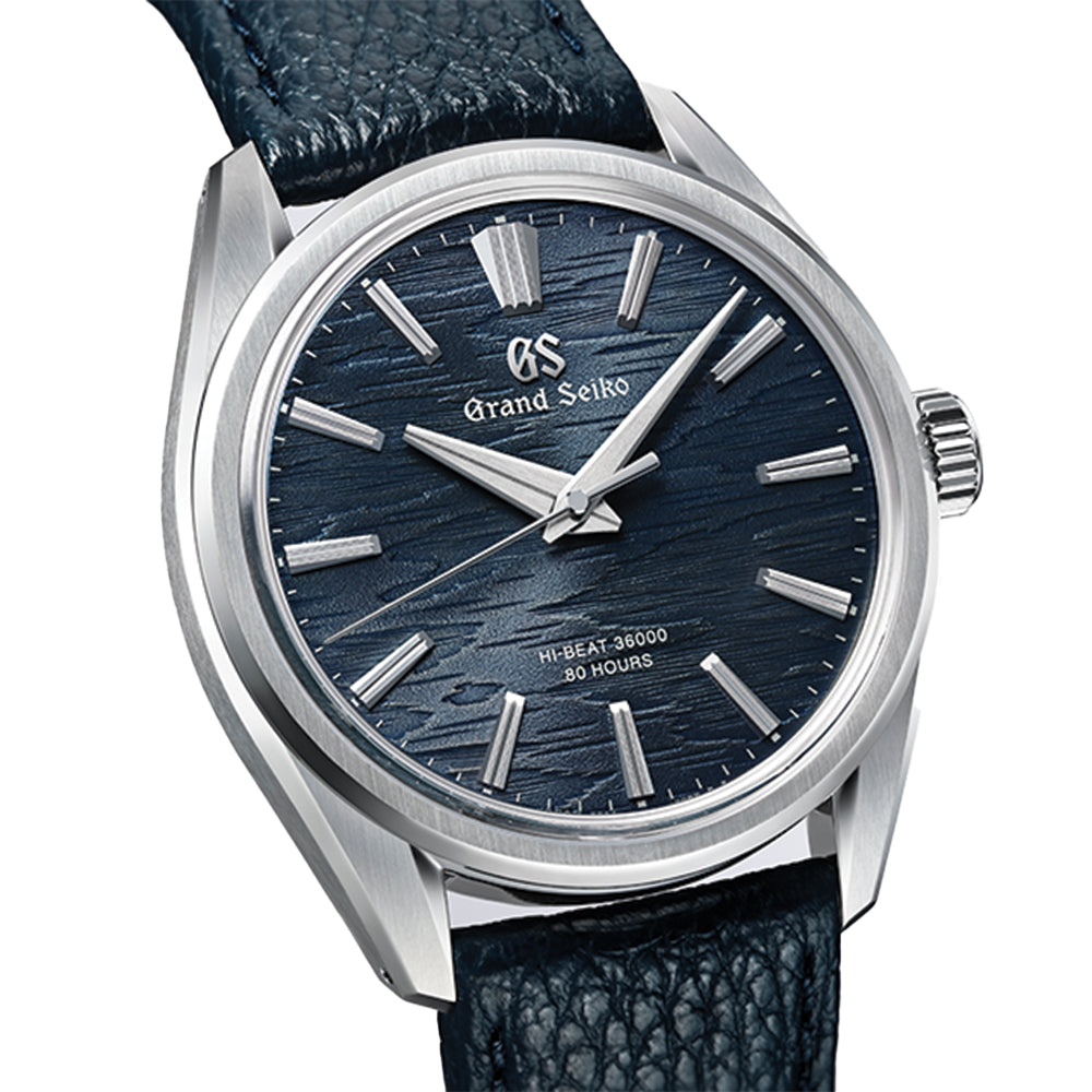 SLGW007 “Moonlit Birch Bark” Evolution 9 Hi-Beat 36000 38.6mm - Blue on Leather Strap