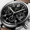 Avigation BigEye 41mm - Black on Leather Strap